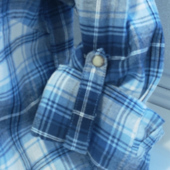 Jach's Girlfriend Long Sleeved Flannel Shirt-Blue Size Medium - Picture 4 of 10